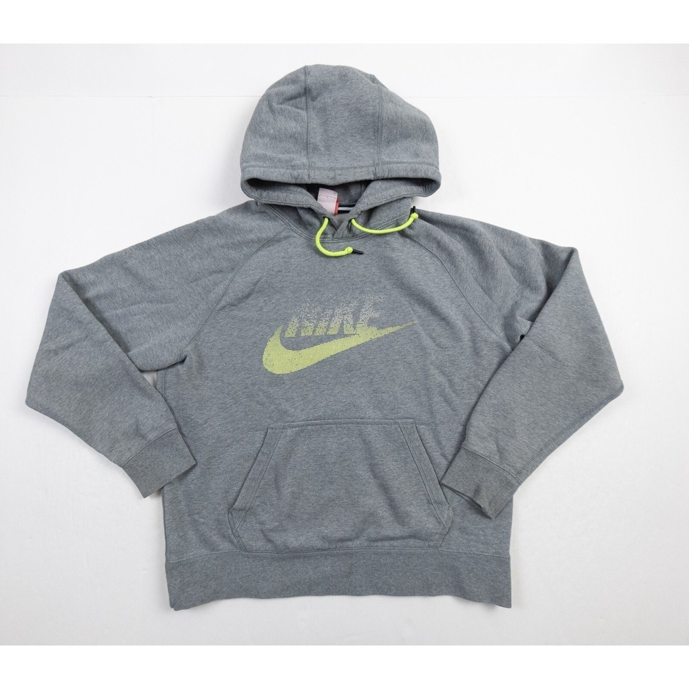Nike Sweatshirt Mens Large Gray Hoodie Futura Pullover Sweater Swoosh Adult